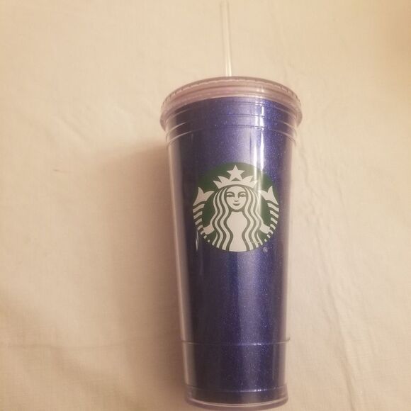 Starbucks 20oz Blue Glitter Sparkly Cold Cup Tumbler - Picture 2 of 5